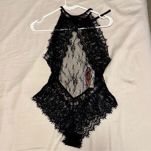 Adore Me Black Lace Bodysuit